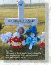 Roadside cross with pictures