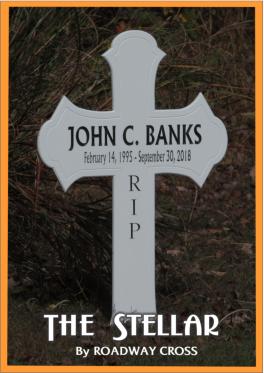 Roadside memorials by roadway cross