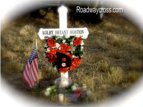 Personalized road side memorial cross with flower vase