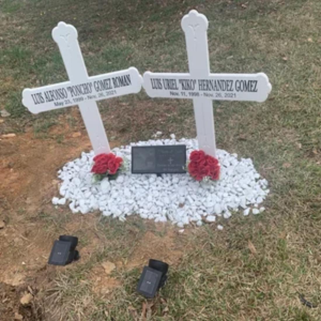 Celtic roadside memorials made of PVC