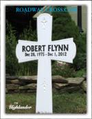 Personalised roadside memorial with graphics