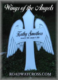roadside memorials with angle wings