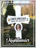 Celtic style memorial with picture of deceased