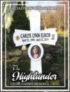 Celtic style memorial with picture of deceased
