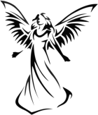 Angel art for roadway memorial cross