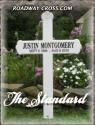 Personalized road side memorial cross with flower vase